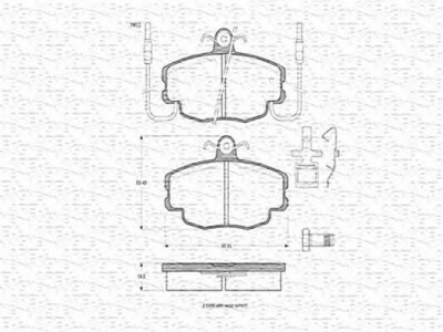 MAGNETI MARELLI 363702160158 -  Комплект тормозных колодок, дисковый тормоз